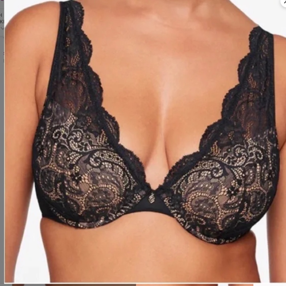 Thirdlove 24/7 Lace Contour Plunge 38D Black Bra